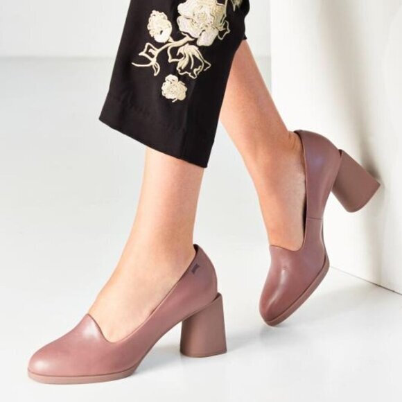 Camper 'Lea' Formal Block Heel Shoes in Light Mauve Purple Size 36 - Picture 1 of 14